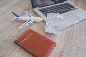 Compra de billetes de avión con efectivo y pasaporte