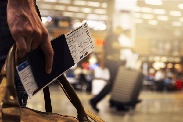 Woman Holding Plane Tickets And A Passport