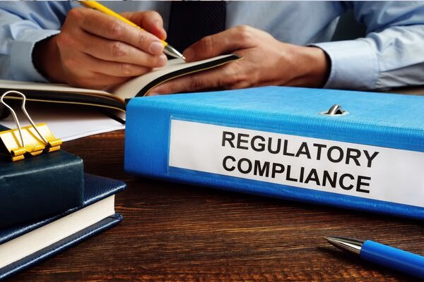 Business paperwork focusing on check cashing regulations.