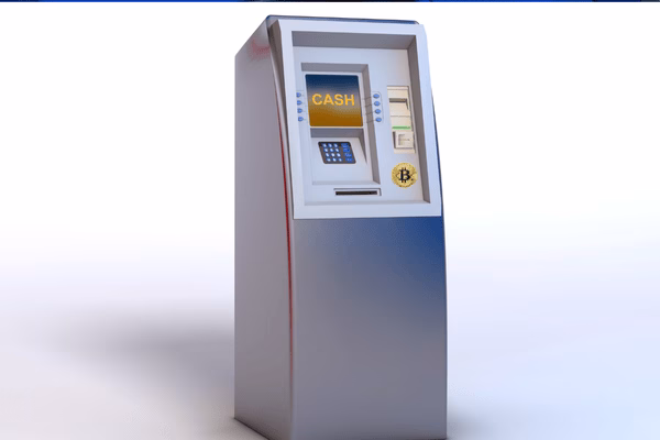 Bitcoin ATM Machine With Cash Display Screen