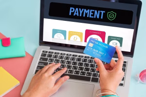 Pago transfronterizo en línea con tarjeta de crédito y sistema seguro