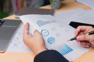 A man analyzing financial data for Cross Border Payments