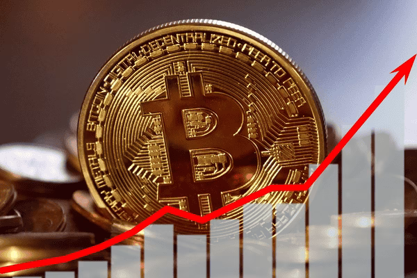 Crecimiento de los cajeros automáticos de Bitcoin con un gráfico de mercado en alza