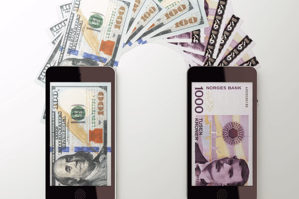 Digital Cross Border Payment Showing Currency Exchange
