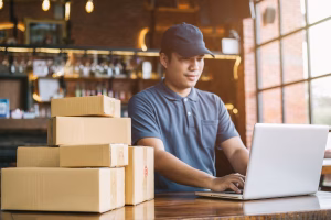 1: Small business owner processes Cross Border Payments for global orders.