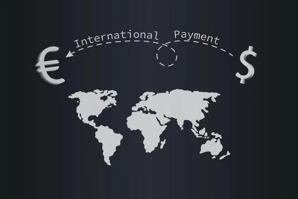 Mapa mundial que muestra transferencias internacionales de dinero 
