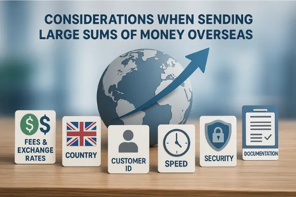 Consideraciones al enviar grandes transferencias de dinero