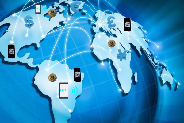 Global Map Showing Cross-Border Digital Payments