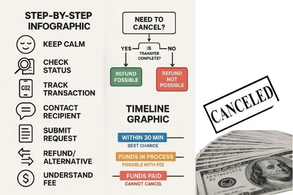 Pasos para cancelar una transferencia de dinero