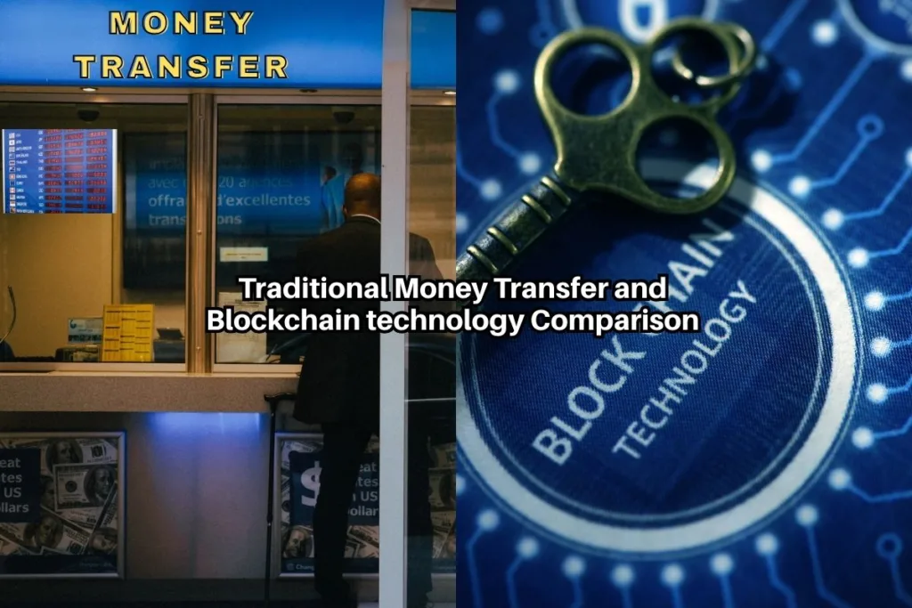 Comparación entre transferencias de dinero tradicionales y blockchain