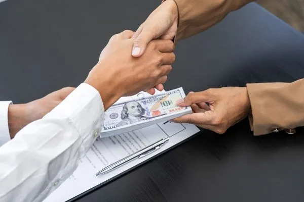 Handshake Agreement With Cash Money Transfer Exchange