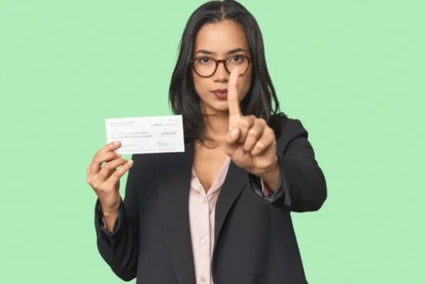 Woman warning to avoid check cashing errors
