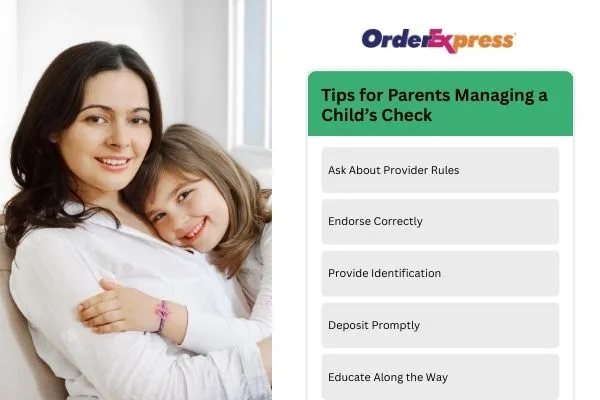 Consejos para padres sobre el cobro de cheques de sus hijos