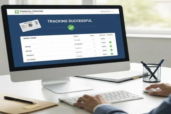 Computer screen displaying best practices for money order tracking
