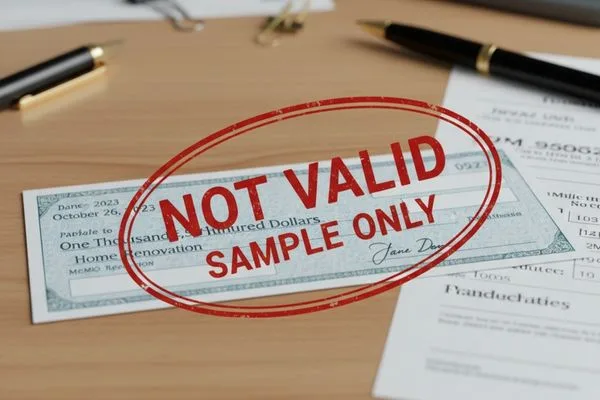 Ejemplo de verificación de cobro de cheques para revisión de cumplimiento financiero