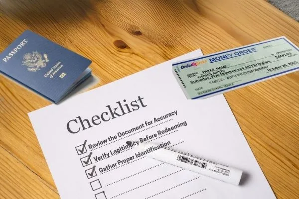Lista de verificación para preparar el canje de giros postales
