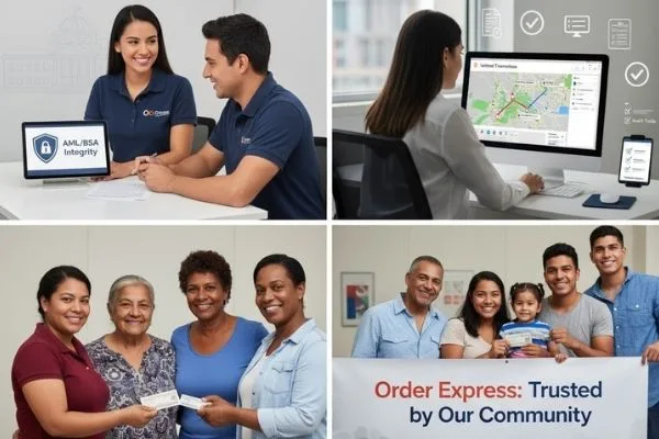 Clientes que confían en los servicios seguros de giros postales de Order Express