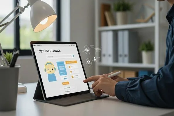 Cliente que usa un servicio en línea para obtener apoyo en la prevención de fraudes
