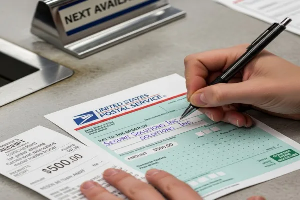 Filling out USPS money order trusted payment method