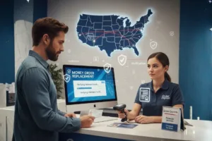 Cliente que reemplaza un giro postal fuera del estado de manera segura
