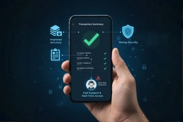 Mobile confirmation screen verifying secure Money Order