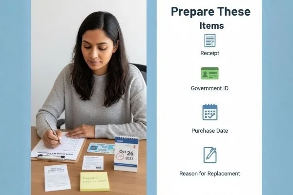 Preparing documents to replace a Money order