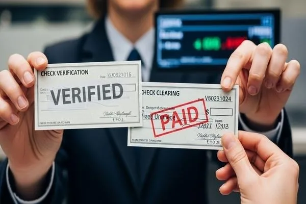 Cheques verificados y pagados: comparación entre verificación y compensación.