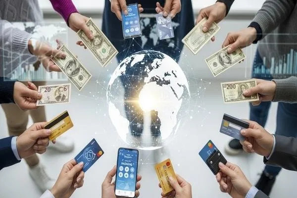 Various international money transfer methods around globe