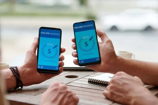 Mobile Screens Showing Instant Money Transfer Between Friends