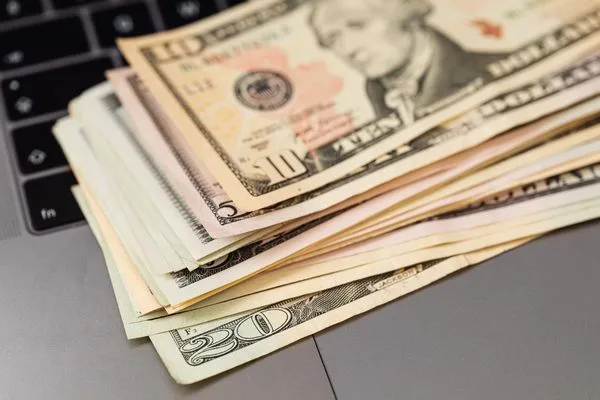 Cash Ready For Secure Money Transfer Via Online Banking