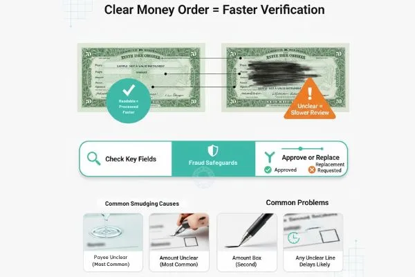 Clear Money Order infographic on faster verification