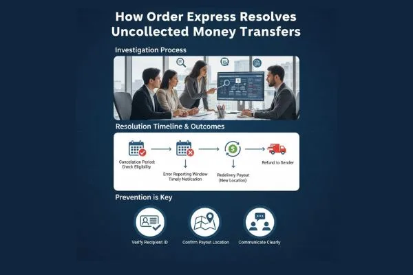 Proceso de resolución de transferencias no cobradas de dinero
