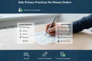 Formulario de orden de pago con lista de verificación de privacidad