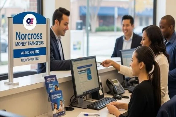 Customer meeting essential money transfer requirements in Norcross
