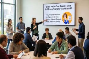Los residentes de Oakland aprenden cómo evitar el fraude en las transferencias de dinero