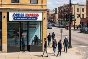 Personas que visitan la ubicación de transferencia de dinero en Cermak Rd Cicero