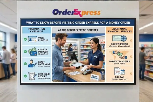 Money Order process explained at retail counter