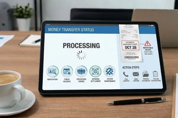 Estado del procesamiento de la transferencia de dinero