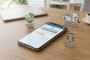 Estado de transferencia de dinero pendiente de verificación en el teléfono inteligente