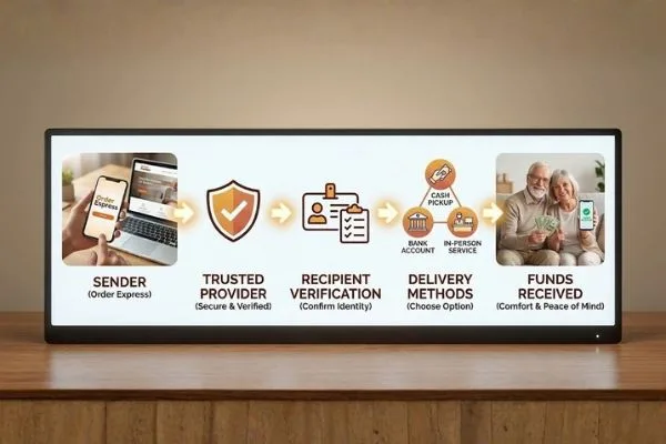 Money Transfer steps explained for elderly recipients 
