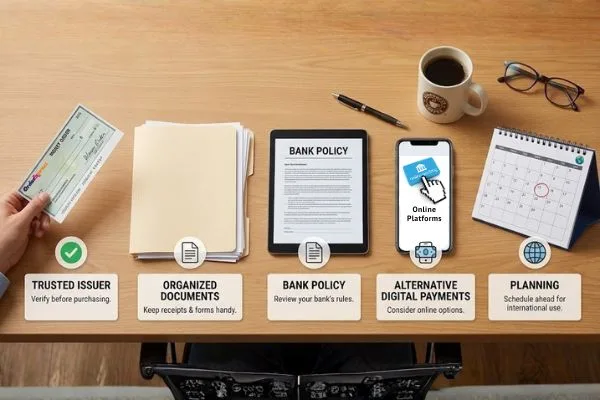 Money order documentation and transaction planning tools