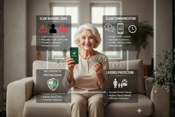 Guía para transferencias de dinero seguras que protege a los destinatarios mayores