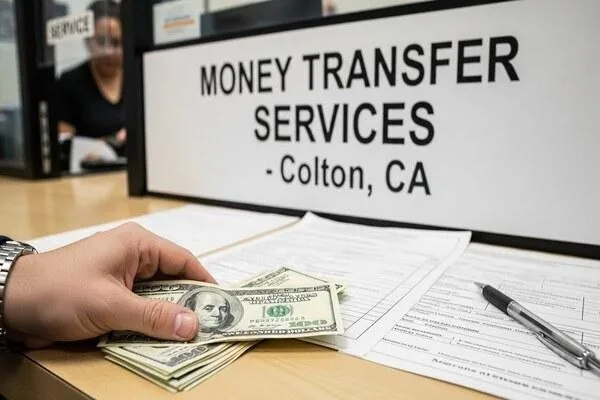 Money transfer services process in Colton, California
