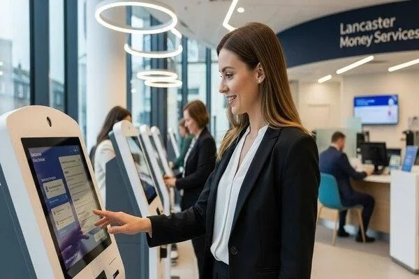 Clientes de Lancaster que completan con confianza servicios de dinero en el sitio