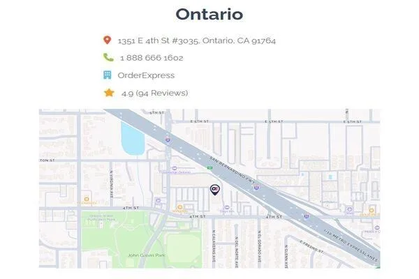 Map showing where to find Order Express Ontario