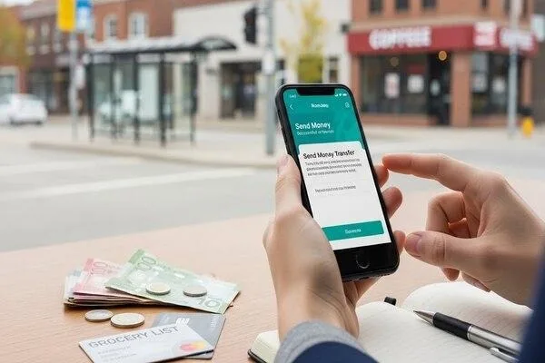 Cliente que realiza tareas financieras diarias en Ontario