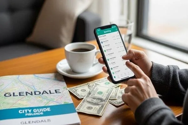 Reviewing details before a money transfer in Glendale