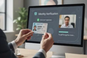 Identity verification screen confirming documents for secure Money Transfer