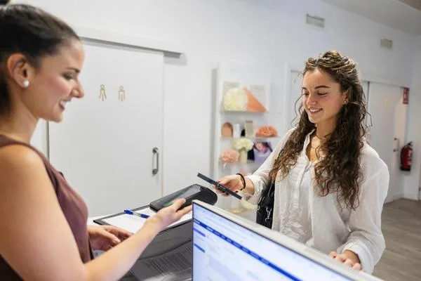 In-person money transfer using card at payment service desk