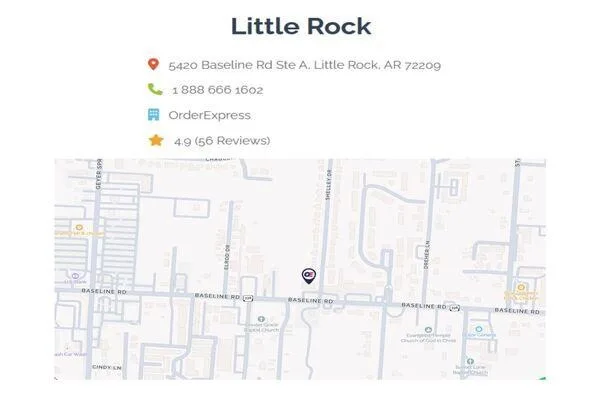 Order Express Little Rock location map and details
